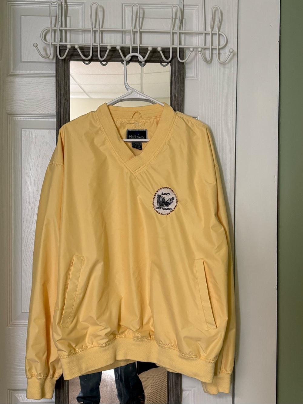 Holloway Yellow V‑Neck Pullover Jacket with Embroidered Patch